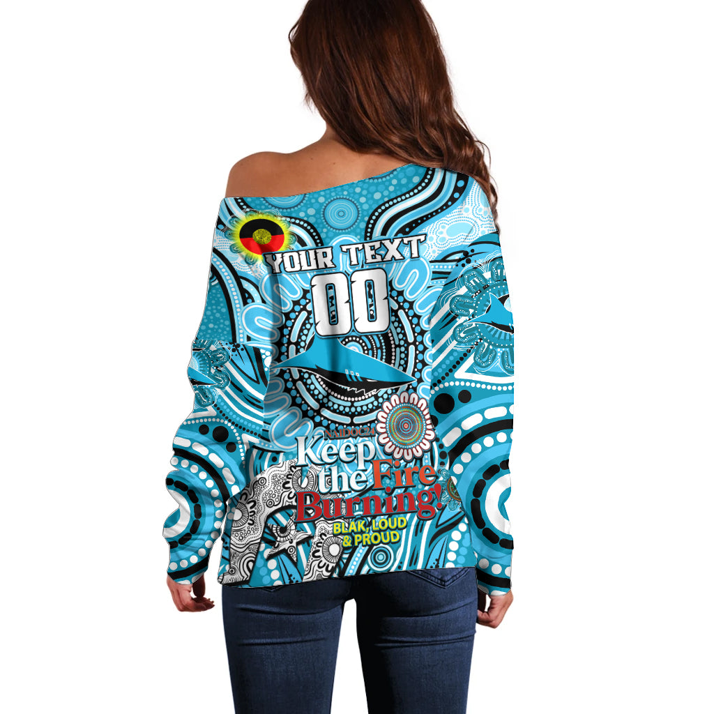 Custom NAIDOC Week 2024 Sharks Off Shoulder Sweater Mascot Rugby
