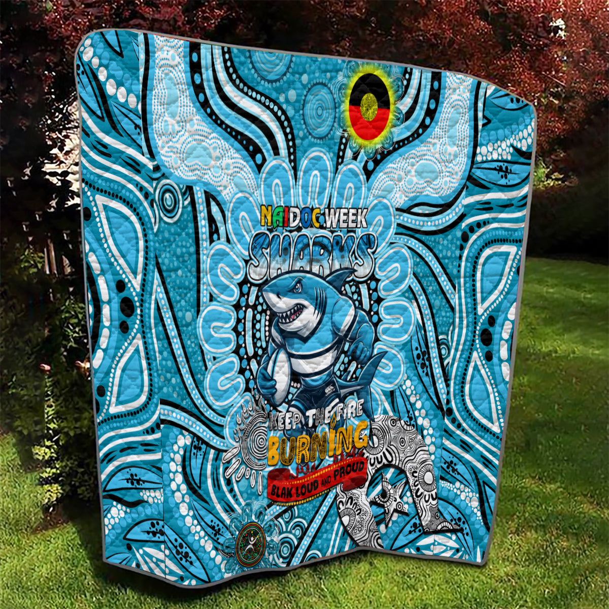 NAIDOC Week 2024 Sharks Quilt Mascot Rugby
