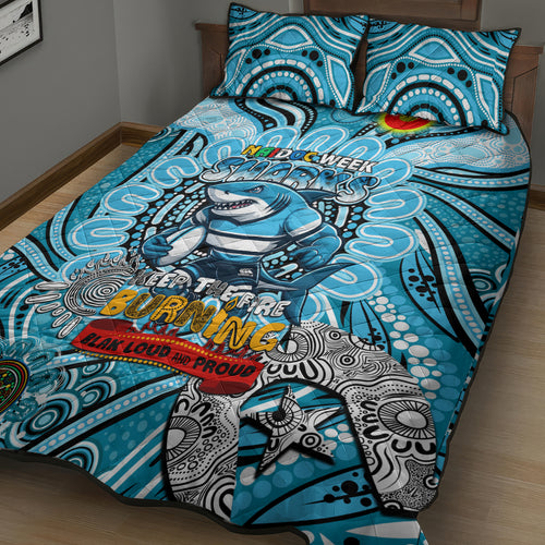 NAIDOC Week 2024 Sharks Quilt Bed Set Mascot Rugby