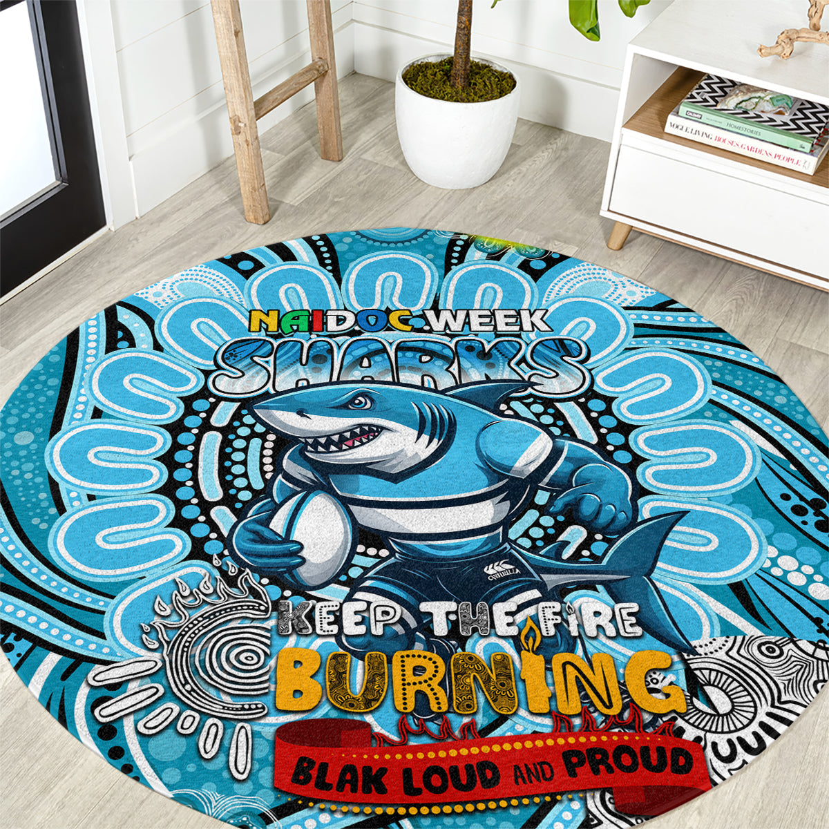NAIDOC Week 2024 Sharks Round Carpet Mascot Rugby