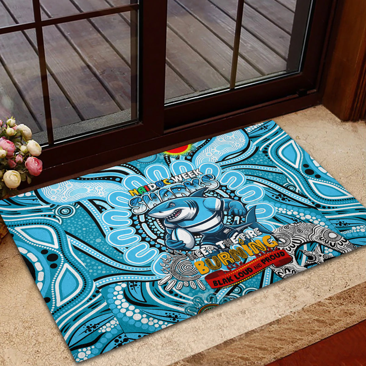 NAIDOC Week 2024 Sharks Rubber Doormat Mascot Rugby