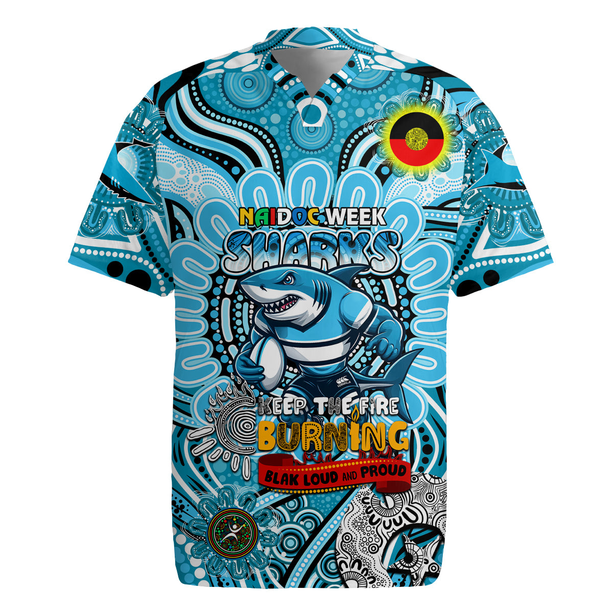 Custom NAIDOC Week 2024 Sharks Rugby Jersey Mascot Rugby
