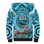 Custom NAIDOC Week 2024 Sharks Sherpa Hoodie Mascot Rugby