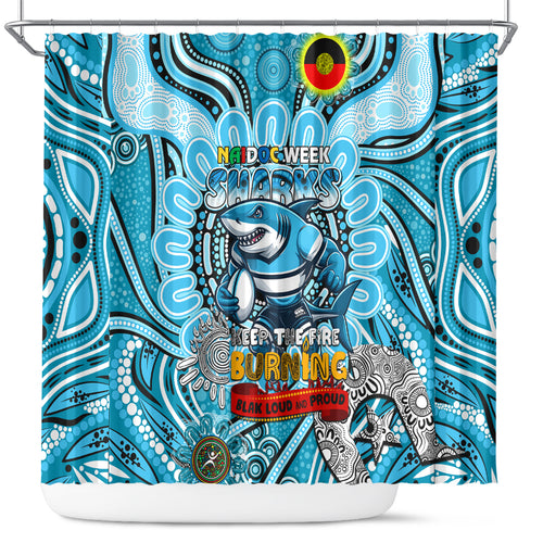 NAIDOC Week 2024 Sharks Shower Curtain Mascot Rugby