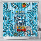 NAIDOC Week 2024 Sharks Shower Curtain Mascot Rugby