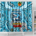 NAIDOC Week 2024 Sharks Shower Curtain Mascot Rugby