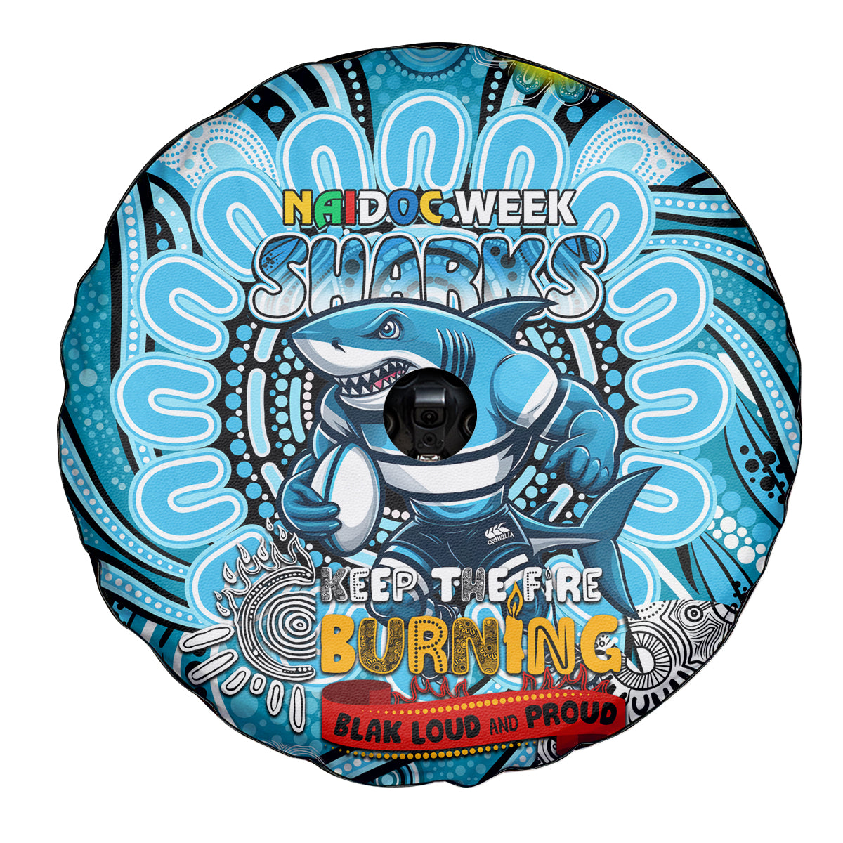 NAIDOC Week 2024 Sharks Spare Tire Cover Mascot Rugby