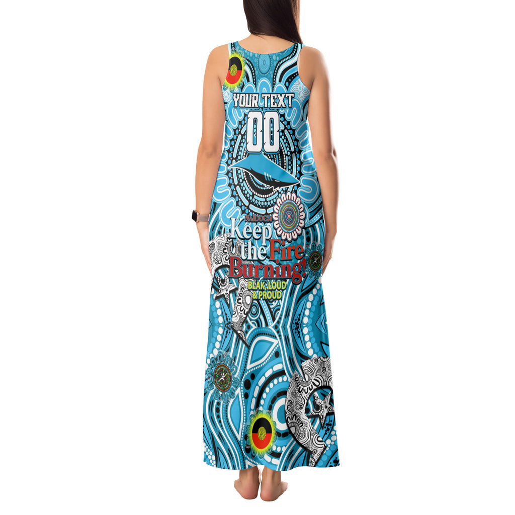 Custom NAIDOC Week 2024 Sharks Tank Maxi Dress Mascot Rugby