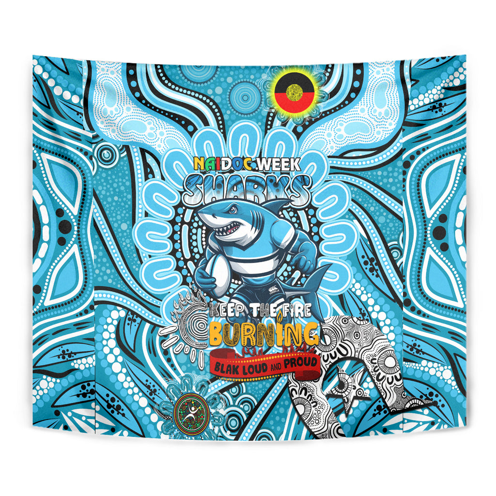 NAIDOC Week 2024 Sharks Tapestry Mascot Rugby