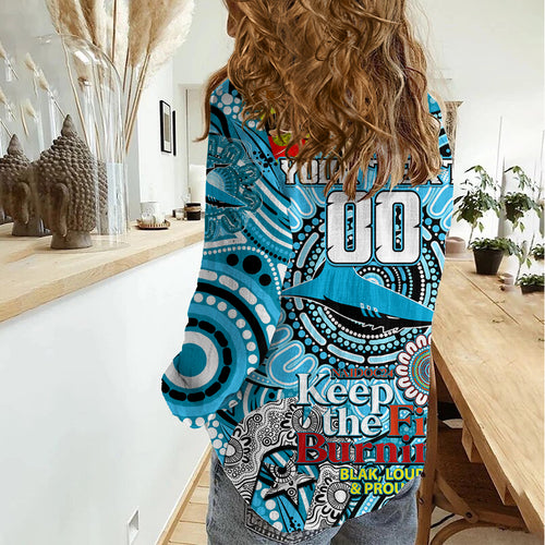 Custom NAIDOC Week 2024 Sharks Women Casual Shirt Mascot Rugby