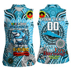 Custom NAIDOC Week 2024 Sharks Women Sleeveless Polo Shirt Mascot Rugby