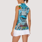 Custom NAIDOC Week 2024 Sharks Women Sleeveless Polo Shirt Mascot Rugby