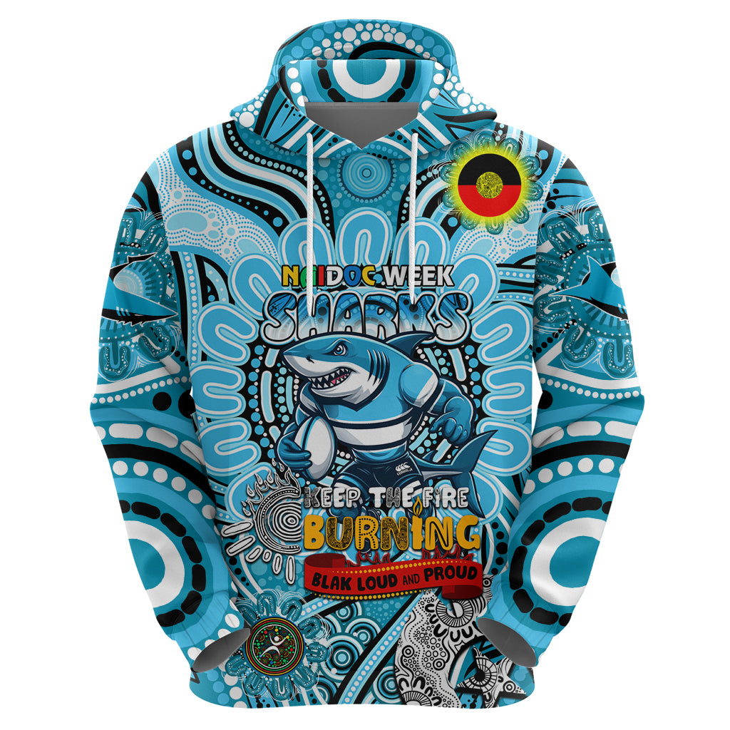 Custom NAIDOC Week 2024 Sharks Zip Hoodie Mascot Rugby