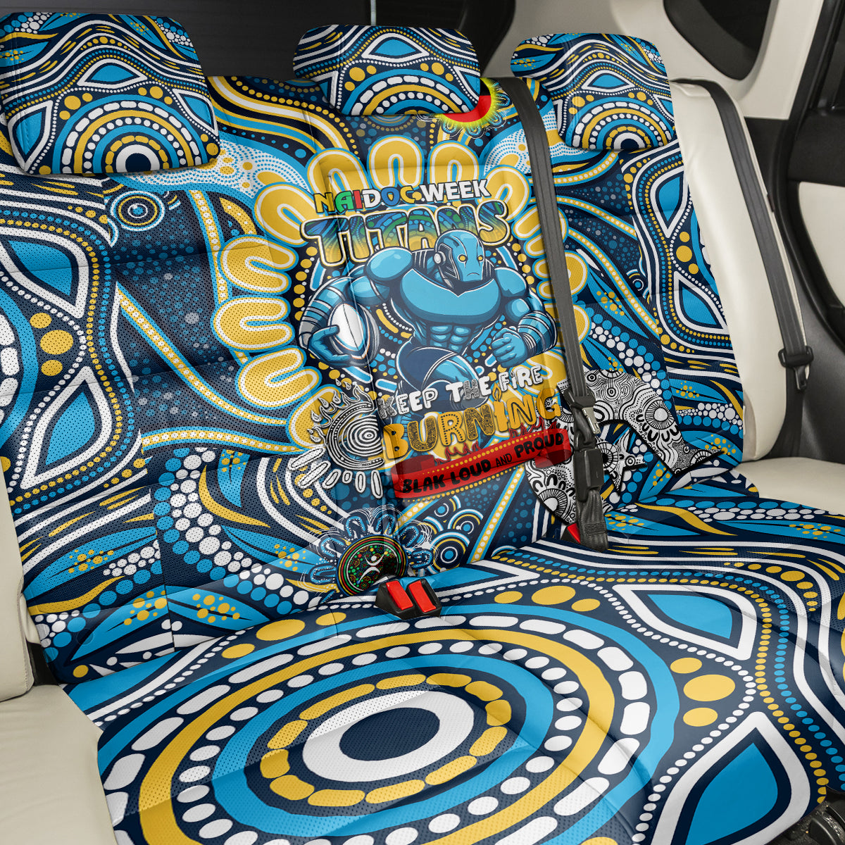 NAIDOC Week 2024 Titans Back Car Seat Cover Mascot Rugby