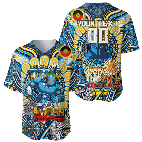 Custom NAIDOC Week 2024 Titans Baseball Jersey Mascot Rugby