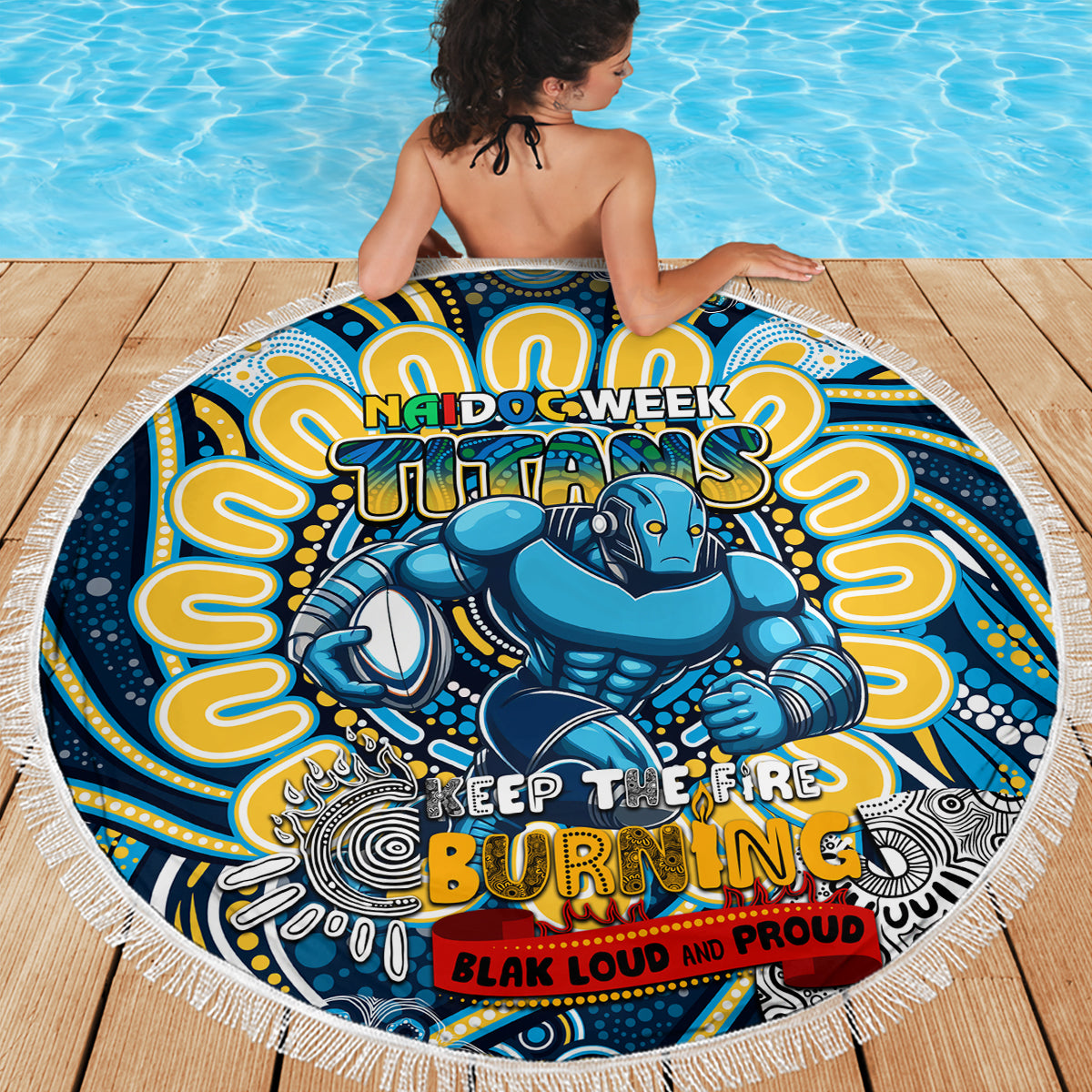 NAIDOC Week 2024 Titans Beach Blanket Mascot Rugby