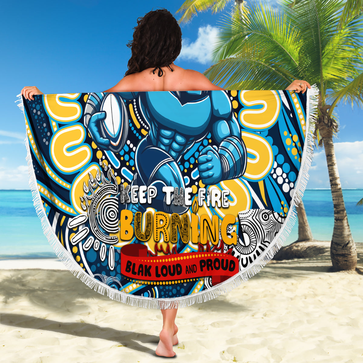 NAIDOC Week 2024 Titans Beach Blanket Mascot Rugby