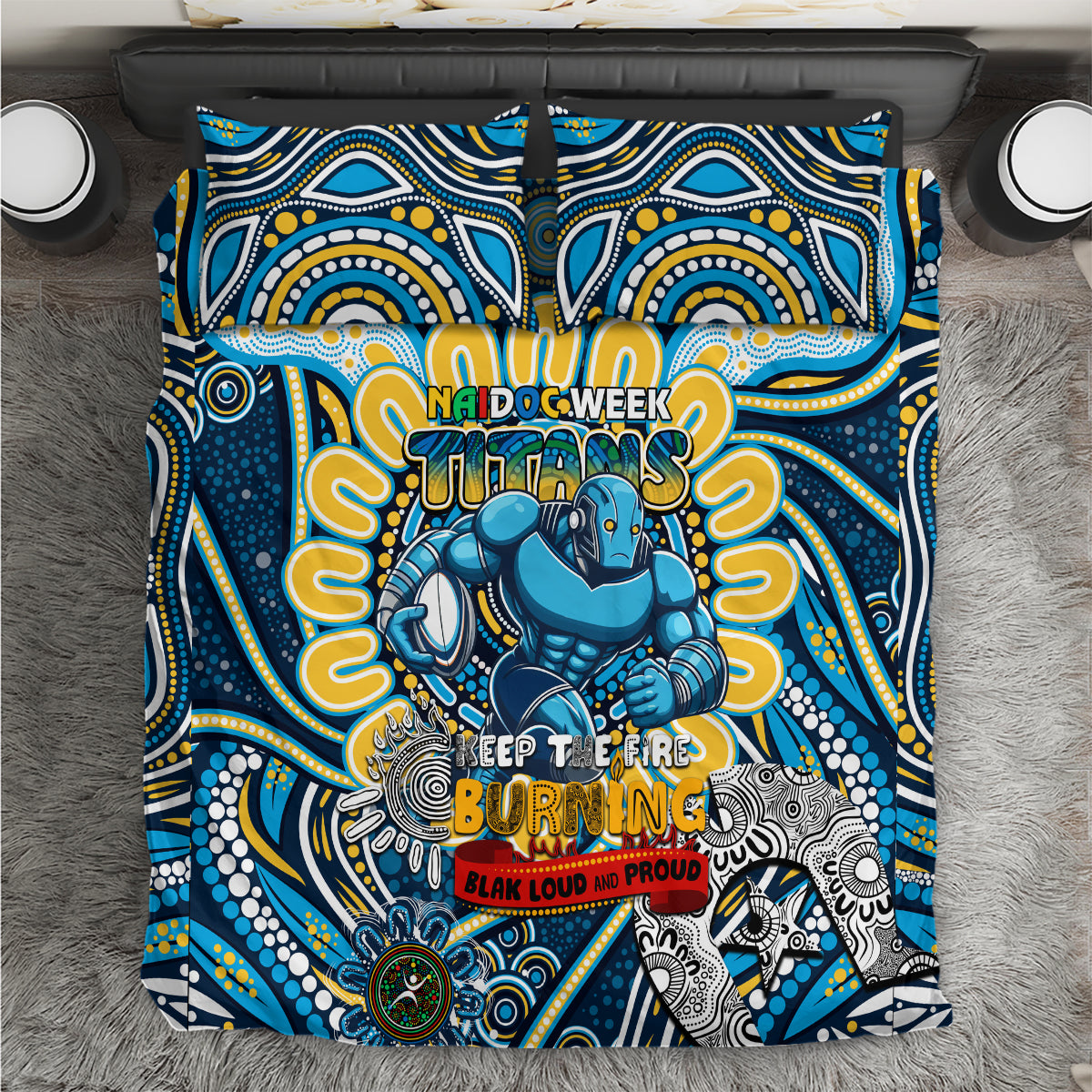 NAIDOC Week 2024 Titans Bedding Set Mascot Rugby