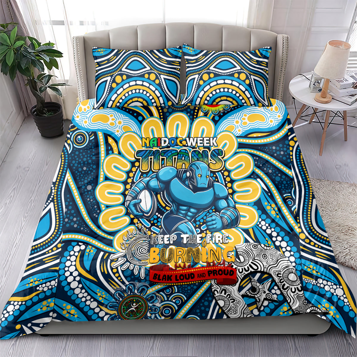 NAIDOC Week 2024 Titans Bedding Set Mascot Rugby