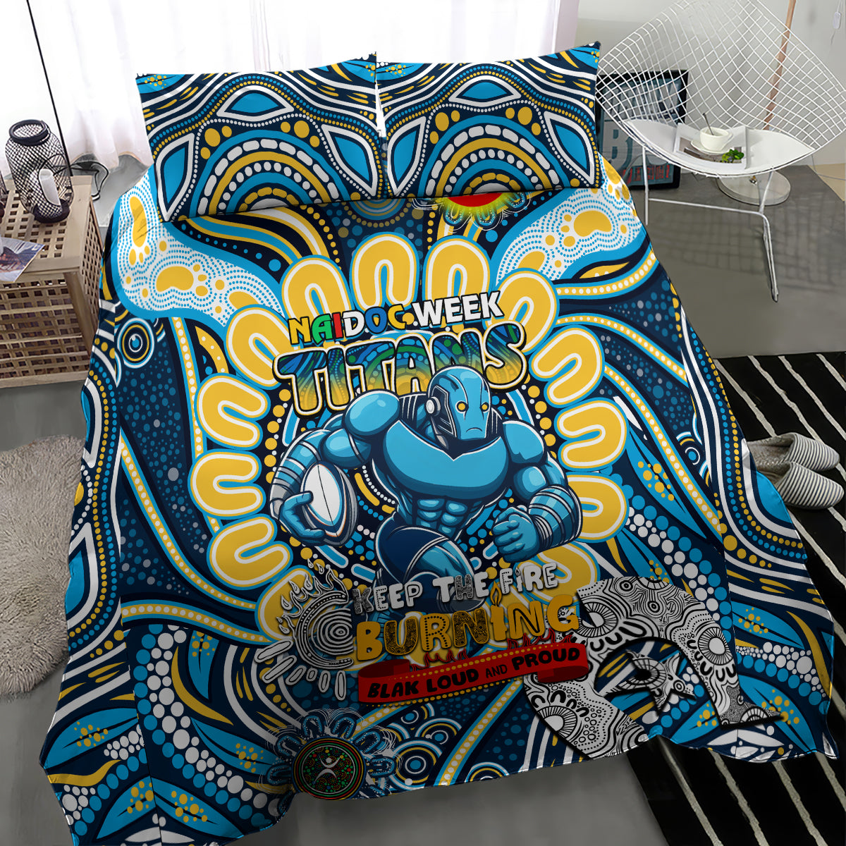 NAIDOC Week 2024 Titans Bedding Set Mascot Rugby