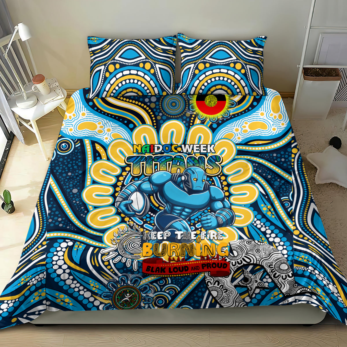 NAIDOC Week 2024 Titans Bedding Set Mascot Rugby