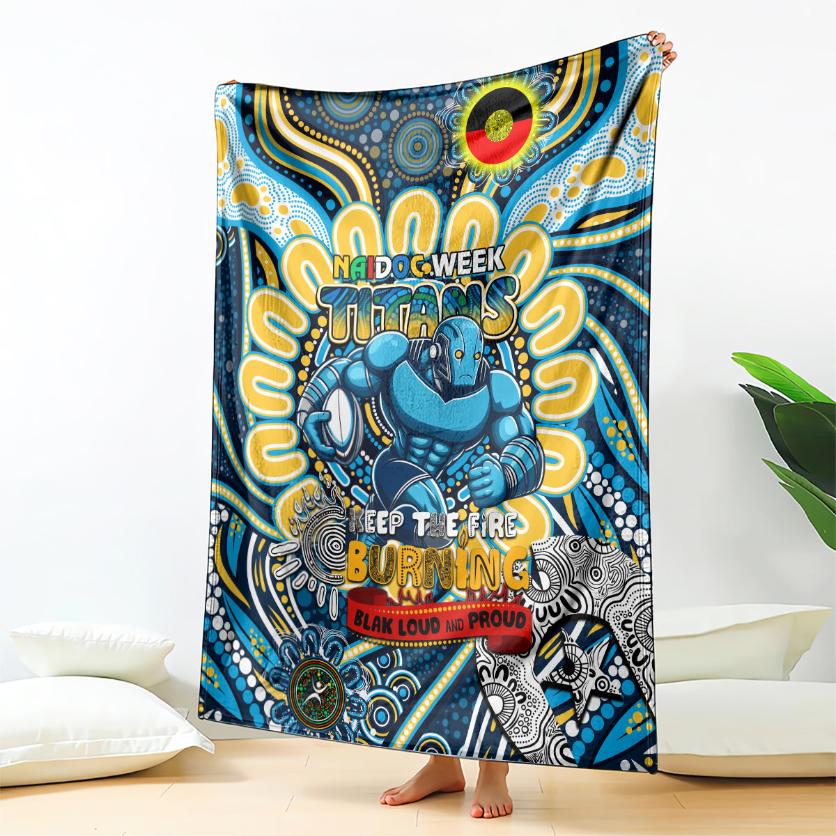 NAIDOC Week 2024 Titans Blanket Mascot Rugby
