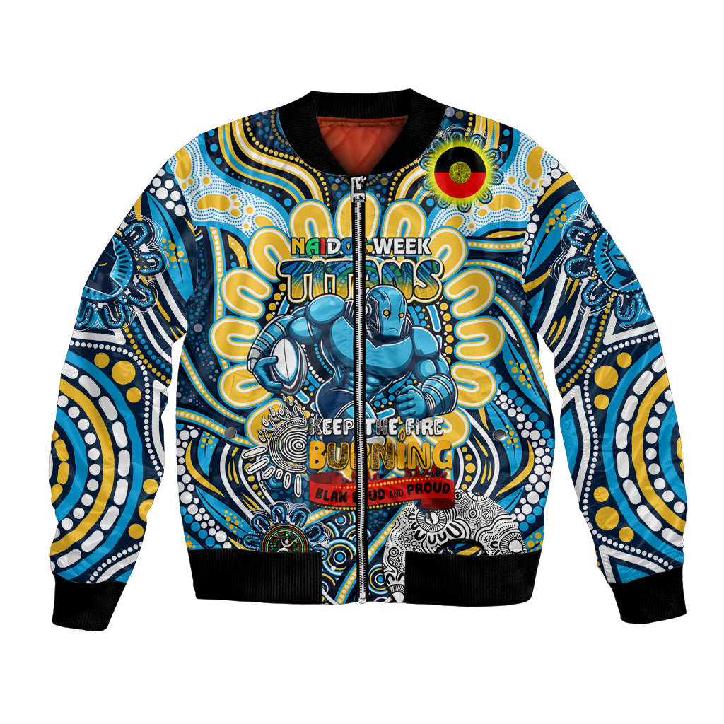 Custom NAIDOC Week 2024 Titans Bomber Jacket Mascot Rugby