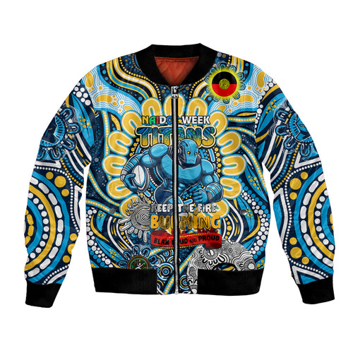 Custom NAIDOC Week 2024 Titans Bomber Jacket Mascot Rugby