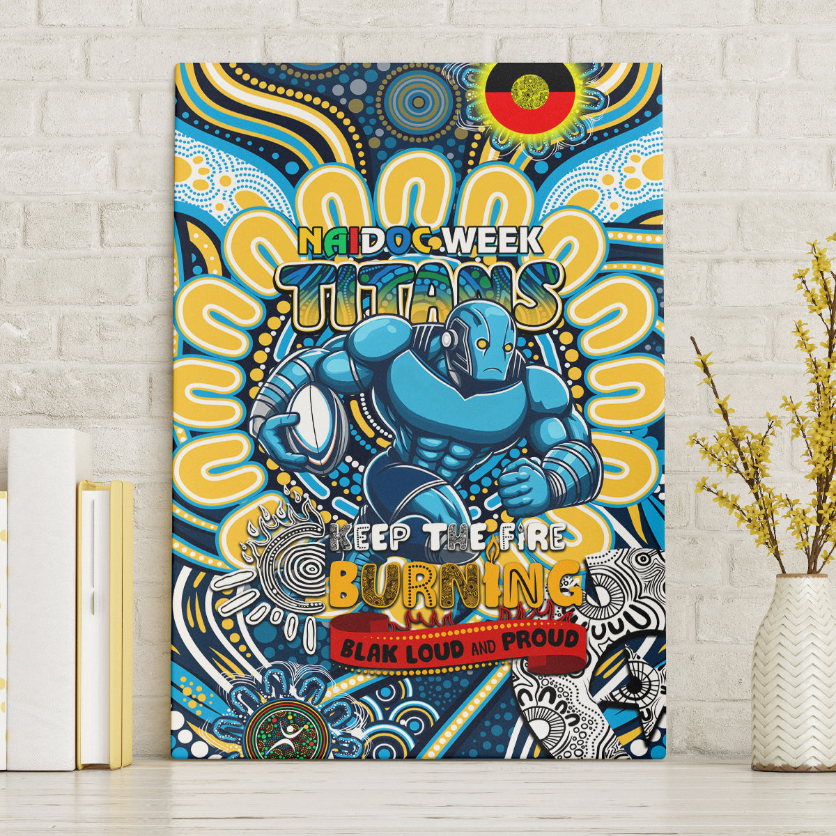 NAIDOC Week 2024 Titans Canvas Wall Art Mascot Rugby