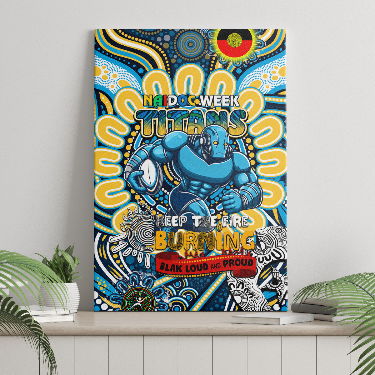 NAIDOC Week 2024 Titans Canvas Wall Art Mascot Rugby
