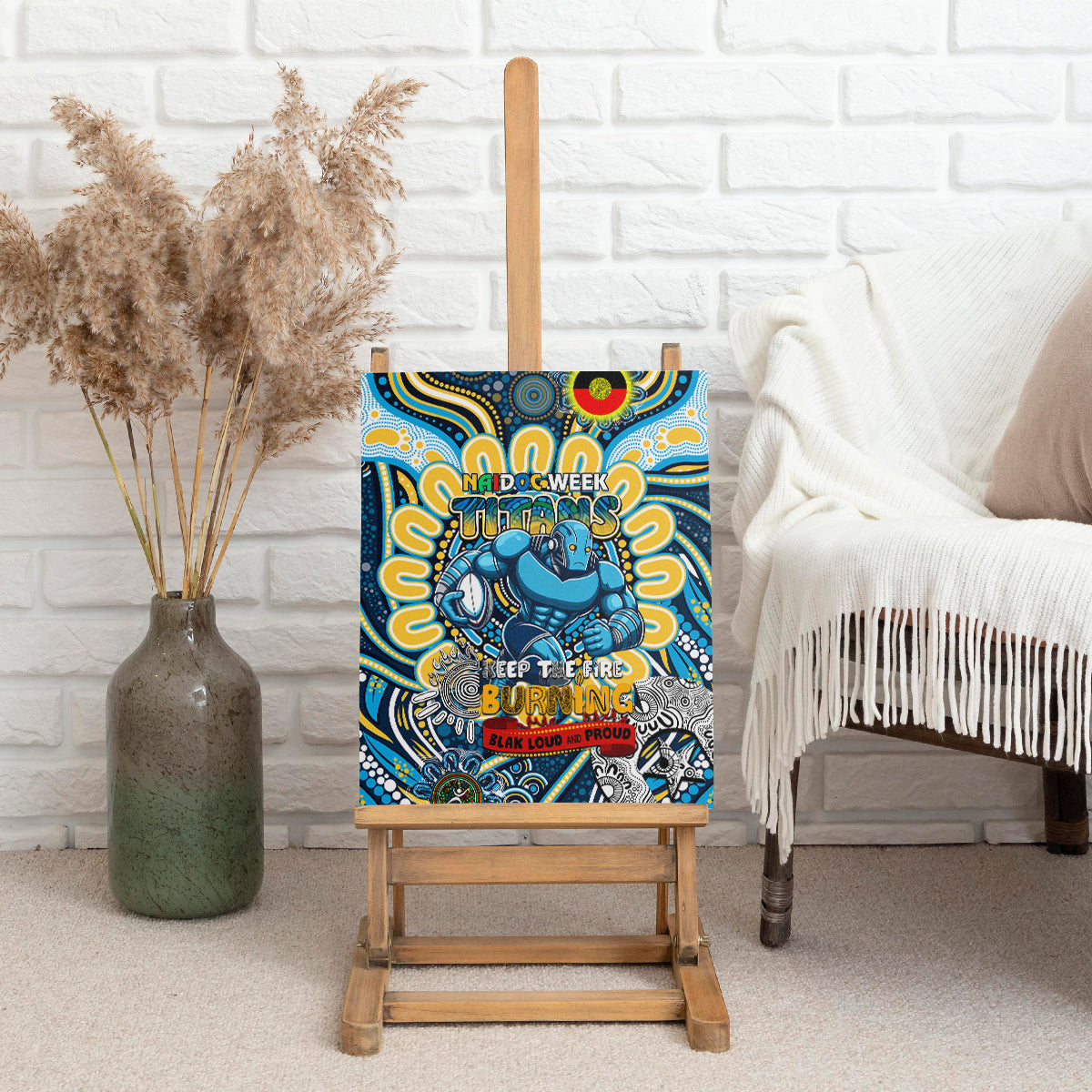 NAIDOC Week 2024 Titans Canvas Wall Art Mascot Rugby