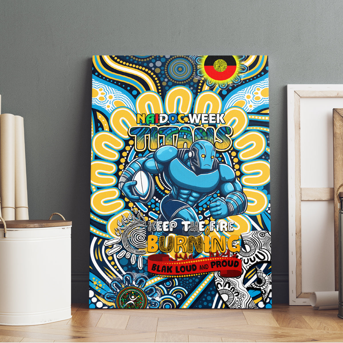 NAIDOC Week 2024 Titans Canvas Wall Art Mascot Rugby