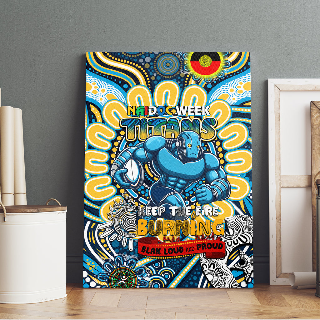 NAIDOC Week 2024 Titans Canvas Wall Art Mascot Rugby
