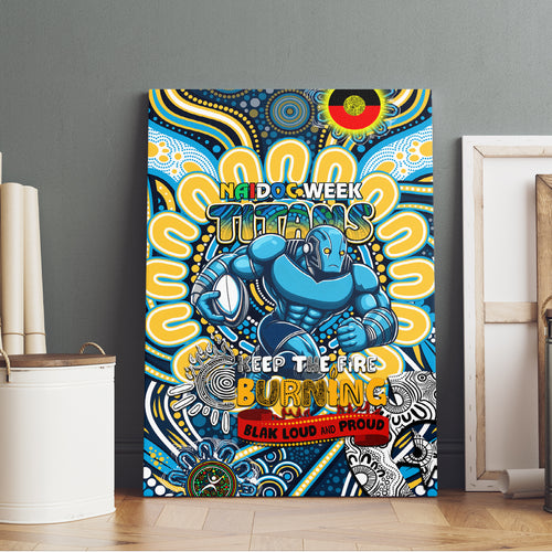 NAIDOC Week 2024 Titans Canvas Wall Art Mascot Rugby