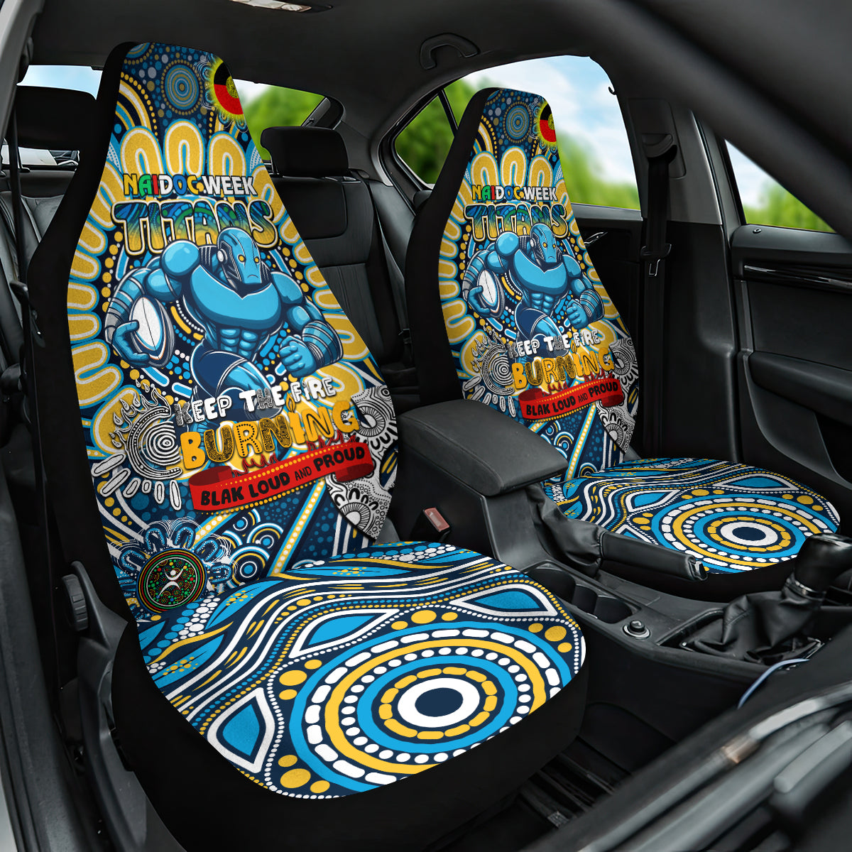 NAIDOC Week 2024 Titans Car Seat Cover Mascot Rugby