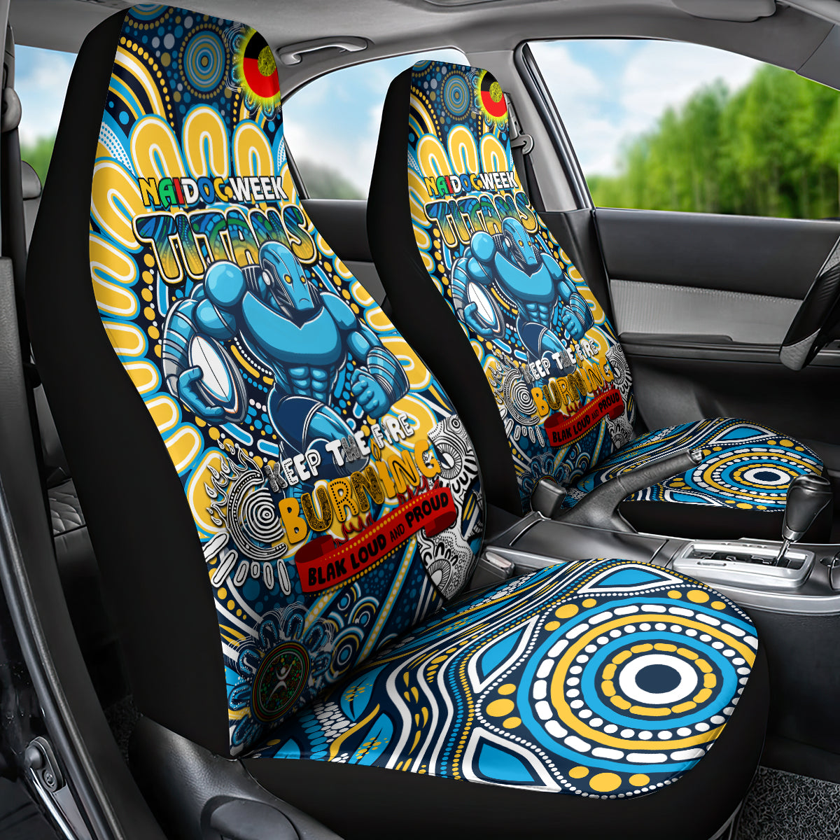 NAIDOC Week 2024 Titans Car Seat Cover Mascot Rugby