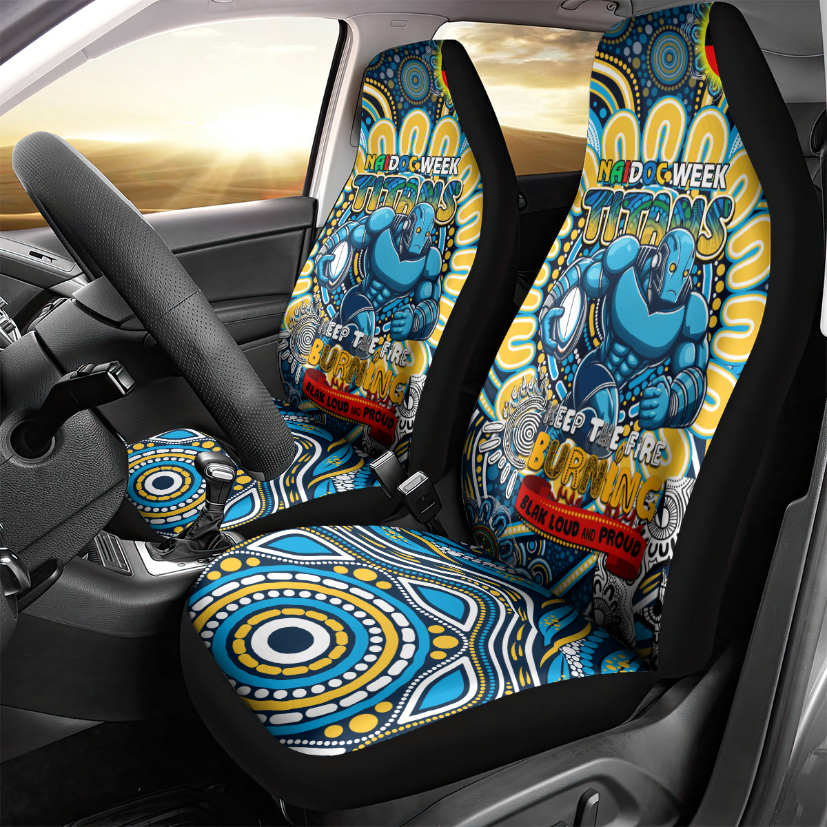 NAIDOC Week 2024 Titans Car Seat Cover Mascot Rugby
