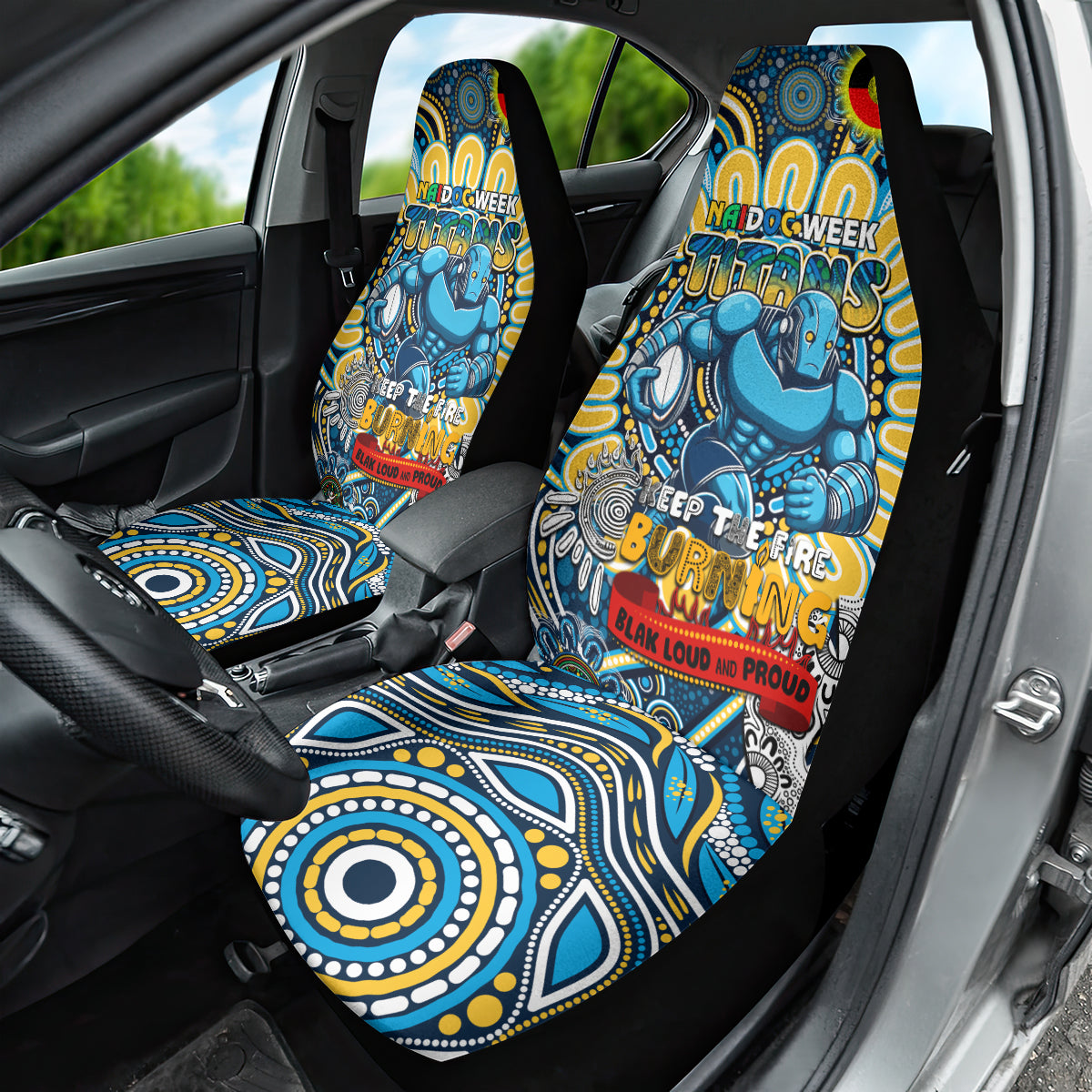 NAIDOC Week 2024 Titans Car Seat Cover Mascot Rugby