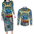 Custom NAIDOC Week 2024 Titans Couples Matching Long Sleeve Bodycon Dress and Long Sleeve Button Shirt Mascot Rugby