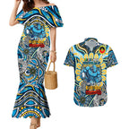 Custom NAIDOC Week 2024 Titans Couples Matching Mermaid Dress and Hawaiian Shirt Mascot Rugby