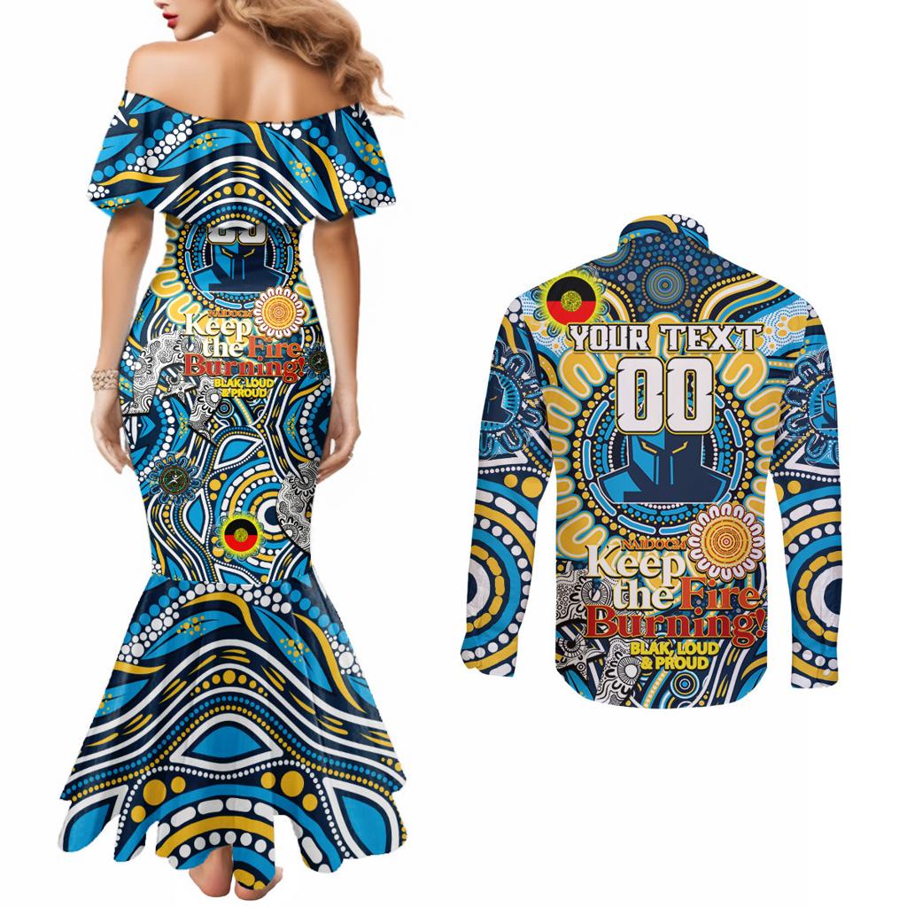 Custom NAIDOC Week 2024 Titans Couples Matching Mermaid Dress and Long Sleeve Button Shirt Mascot Rugby