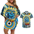 Custom NAIDOC Week 2024 Titans Couples Matching Off Shoulder Short Dress and Hawaiian Shirt Mascot Rugby