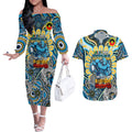 Custom NAIDOC Week 2024 Titans Couples Matching Off The Shoulder Long Sleeve Dress and Hawaiian Shirt Mascot Rugby