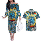 Custom NAIDOC Week 2024 Titans Couples Matching Off The Shoulder Long Sleeve Dress and Hawaiian Shirt Mascot Rugby