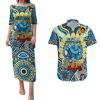 Custom NAIDOC Week 2024 Titans Couples Matching Puletasi and Hawaiian Shirt Mascot Rugby