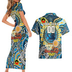 Custom NAIDOC Week 2024 Titans Couples Matching Short Sleeve Bodycon Dress and Hawaiian Shirt Mascot Rugby