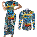 Custom NAIDOC Week 2024 Titans Couples Matching Short Sleeve Bodycon Dress and Long Sleeve Button Shirt Mascot Rugby