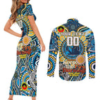 Custom NAIDOC Week 2024 Titans Couples Matching Short Sleeve Bodycon Dress and Long Sleeve Button Shirt Mascot Rugby