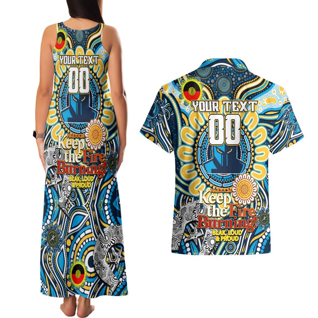 Custom NAIDOC Week 2024 Titans Couples Matching Tank Maxi Dress and Hawaiian Shirt Mascot Rugby