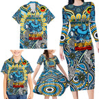 Custom NAIDOC Week 2024 Titans Family Matching Long Sleeve Bodycon Dress and Hawaiian Shirt Mascot Rugby
